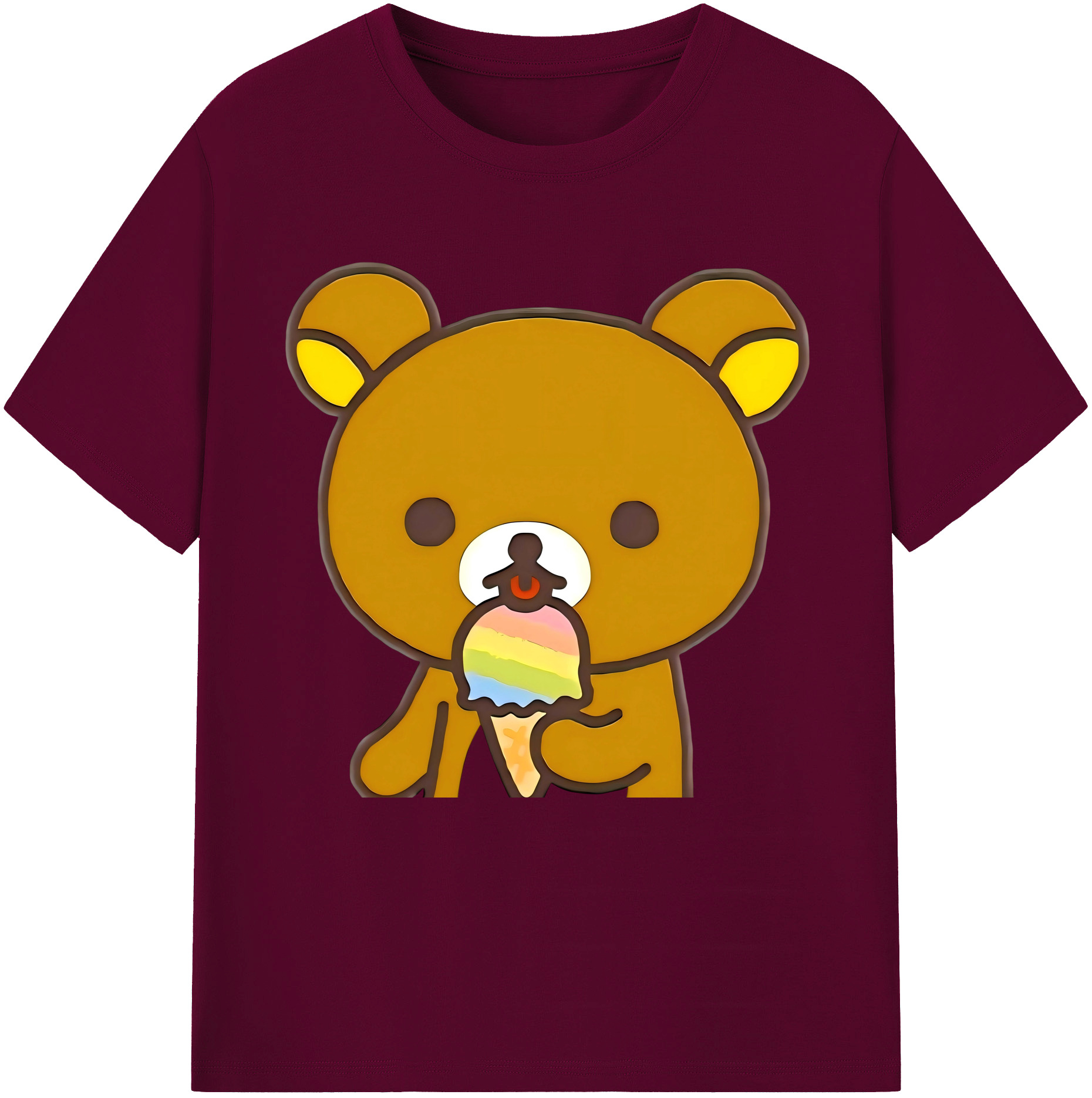 （画像用） リラックマ リラックマ キイロイトリ Rilakkuma Korilakkuma Kiiroitori レディースカジュアルプリントTシャツ（綿100％）